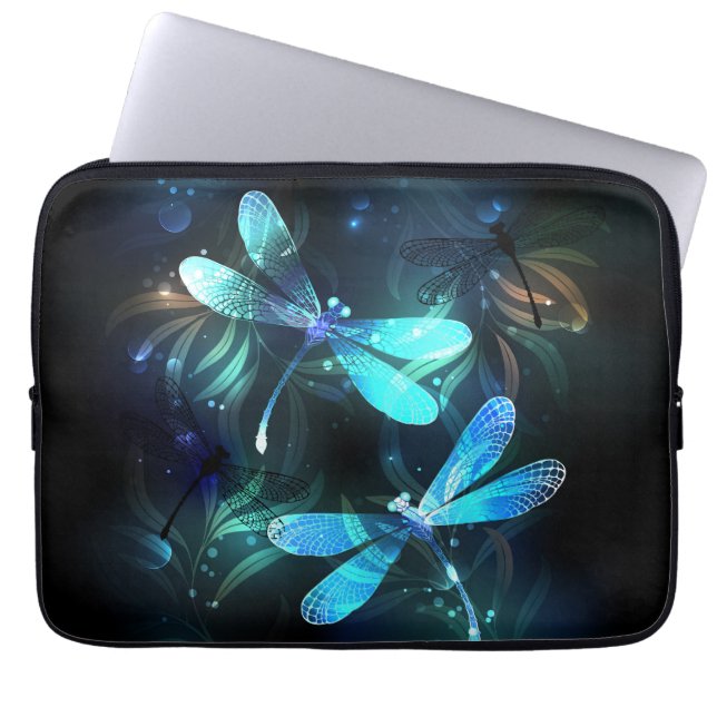Glanzende Libellenmeer Laptop Sleeve (Voorkant)