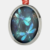 Glanzende Libellenmeer Metalen Ornament (Links)