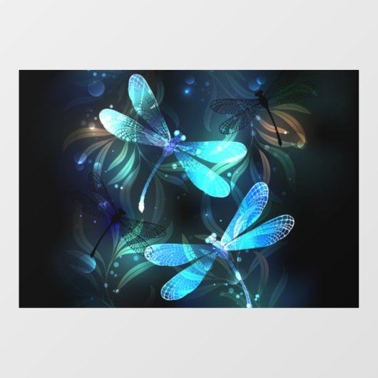 Glanzende Libellenmeer Raamsticker (Vel)