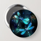 Glanzende Libellenmeer Ronde Button 4,0 Cm (Voorkant /achterkant)
