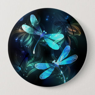 Glanzende Libellenmeer Ronde Button 4,0 Cm