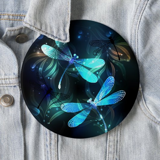 Glanzende Libellenmeer Ronde Button 6,0 Cm (In situ)