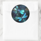 Glanzende Libellenmeer Ronde Sticker (Tas)