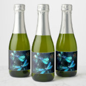 Glanzende Libellenmeer Sparkling Wijnetiket (Flessen)
