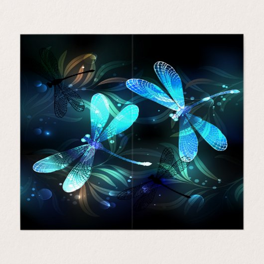 Glanzende Libellenmeer Visitekaartje (Buitenkant ongevouwen)