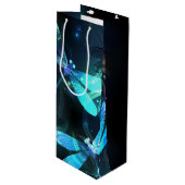 Glanzende Libellenmeer Wijn Cadeautas (Voorkant Gekanteld)
