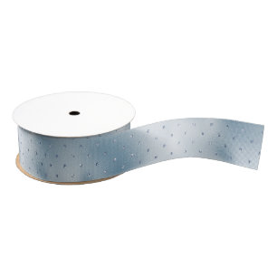 Glanzende lichtblauwe stippen grosgrain lint