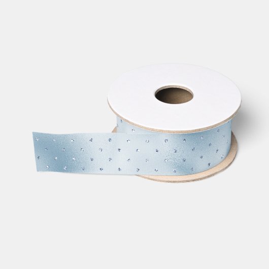 Glanzende lichtblauwe stippen grosgrain lint (Spoel)