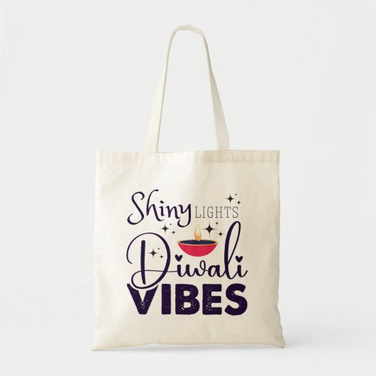 Glanzende lichten diwali vibes modern tote bag (Voorkant)