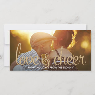 Glanzende liefde & vrolijke vakantie fotokaart feestdagenkaart