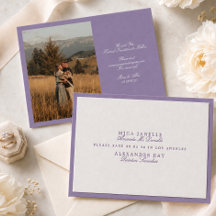 Glanzende Lila Formele Save the Date