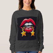 Glanzende lippen illustratie trui (Voorkant)