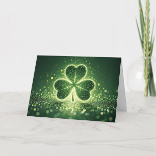 Glanzende Lucky Shamrock Feestdagen Kaart