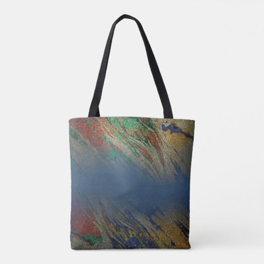 Glanzende Luxe Gouden Glitter Abstracte Marmeren M Tote Bag (Achterkant)