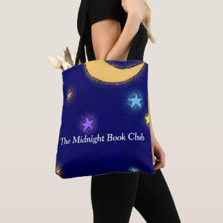 Glanzende Maan en Sterren Vintage Etsing Op Maat Tote Bag