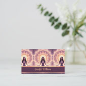 Glanzende Mandala Meditatie Vrouw Aangepaste Naam Visitekaartje (Staand voorkant)