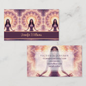 Glanzende Mandala Meditatie Vrouw Aangepaste Naam Visitekaartje (Voorkant / Achterkant)