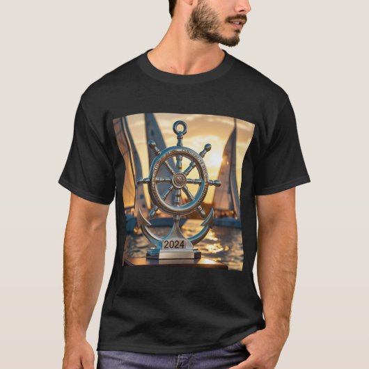 Glanzende maritieme trofee t-shirt (Voorkant)
