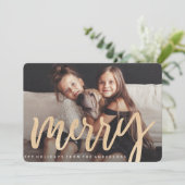 Glanzende Merry-fotoansichtkaart Feestdagenkaart (Staand voorkant)