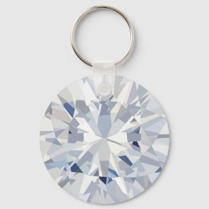 Glanzende met de hand getekende witte saffier meta sleutelhanger