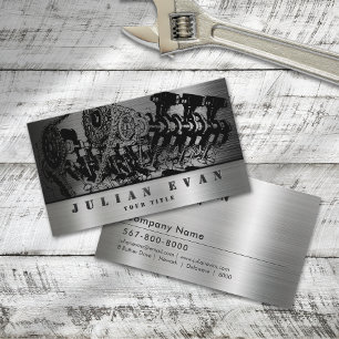 Glanzende Metal Mechanische Automotive Reparatie S Visitekaartje