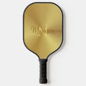 Glanzende metalen gouden textuur pickleball paddle (Voorkant)