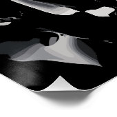 Glanzende metalen schedel kunstwerk perfect poster (Hoek)