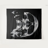 Glanzende metalen schedel kunstwerk wandkleed (Voorkant (horizontaal))