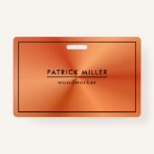 Glanzende metalen Sinaasappels textuur zwarte acce Badge (Achterkant)