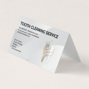 Glanzende metalen tand Logo   tandheelkunde Visitekaartje