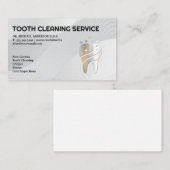 Glanzende metalen tand Logo | tandheelkunde Visitekaartje (Voorkant / Achterkant)