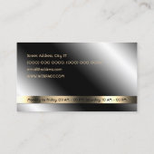 Glanzende metalen textuur luxueus visitekaartje (Achterkant)