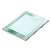 Glanzende Metallic Iriserende Mintgroene Naam Noti Notitieblok (Linkerzijde)