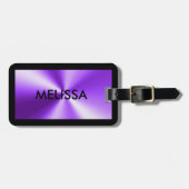 Glanzende metallic Paarse print Bagagelabel (Voorkant horizontaal)