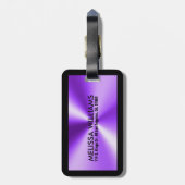Glanzende metallic Paarse print Bagagelabel (Achterkant verticaal)