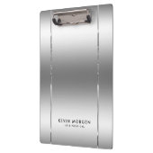 Glanzende metallic zilver-grijze achtergrond klembord (Links)