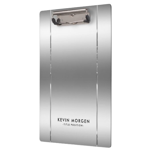 Glanzende metallic zilver-grijze achtergrond klembord (Links)