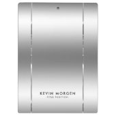 Glanzende metallic zilver-grijze achtergrond klembord (Achterkant)