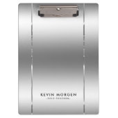 Glanzende metallic zilver-grijze achtergrond klembord (Voorkant)