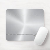 Glanzende metallic zilveren textuur achtergrond muismat (Met muis)