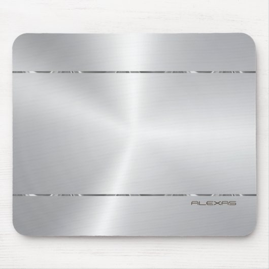 Glanzende metallic zilveren textuur achtergrond muismat (Voorkant)