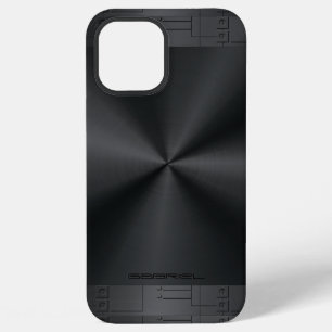 Glanzende Metallic Zwarte Geometrische Accenten iPhone 12 Pro Max Hoesje