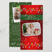 Glanzende Mini Kerstversiering Fantasievolle Foto Feestdagenkaart (Voorkant / Achterkant)