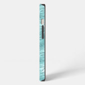 Glanzende Mint Zebrastrepen iPhone Hoesje (Linkerkant)