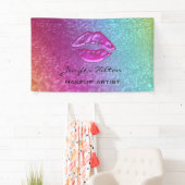 Glanzende moderne chic holografische regenbooglipp spandoek (Insitu)