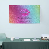 Glanzende moderne chic holografische regenbooglipp spandoek (Beurs)