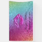 Glanzende moderne chic holografische regenbooglipp spandoek (Verticaal)