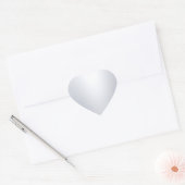 Glanzende moderne zilveren look lege chic sjabloon hart sticker (Envelop)