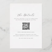 Glanzende Monogram QR Code 3 Foto Collage Trouwkaa Folie Uitnodiging (Achterkant)