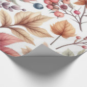 Glanzende Moody Floral op Wit Cadeaupapier (Hoek)